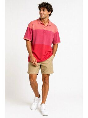 BOBSON POLO SHIRT OMBRE FADE 3XL pink streetwear casual summer statement